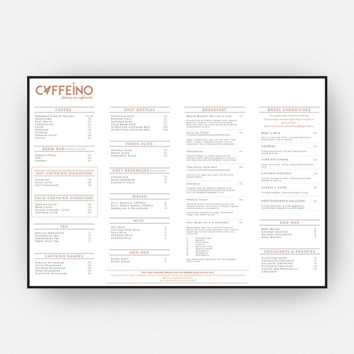 Menu design