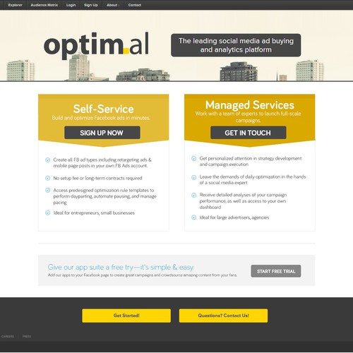 Help Optimal Design Compelling Landing Page!