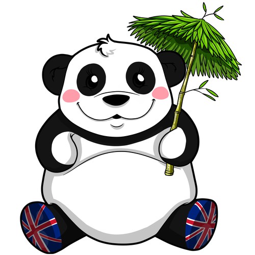 Create a cartoon/character image of a cute Panda