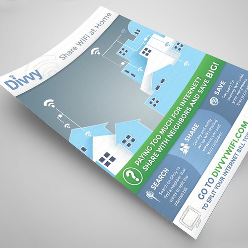 Modern Product Flyer Design for WiFi Sharing Startup
