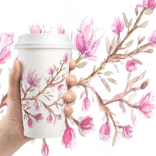 Watercolor design Magnolia