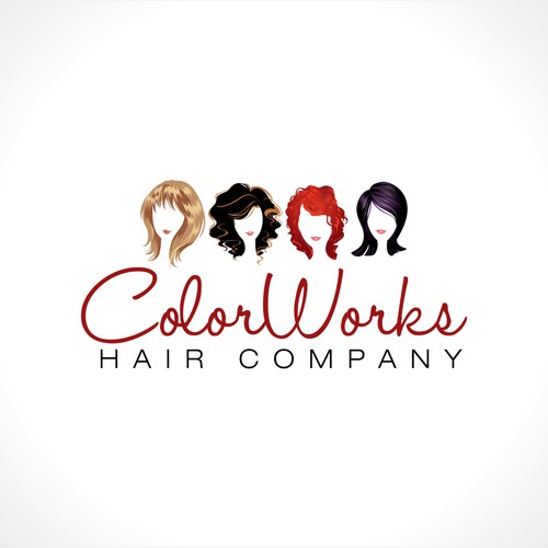 Create the next logo for ColorWorks "Hair Company" will be under ColorWorks & smaller.