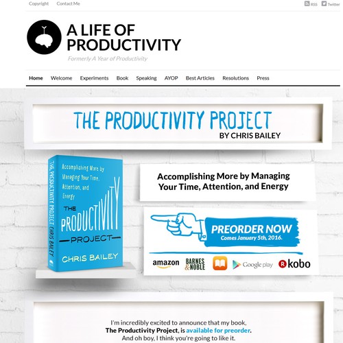 Landing Page for The Productivity Project