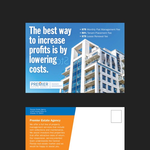 Concept for Premier Estate Agency postcard