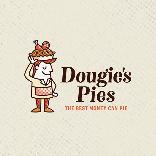 A fun + retro style logo for a pie shop