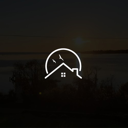 Monochrome real estate - sunset logo