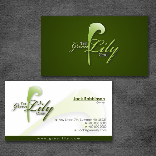 business card for Green Lily