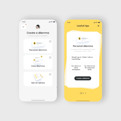 Yes or not app design