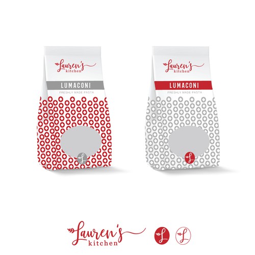 Bold modern logo pasta packaging design