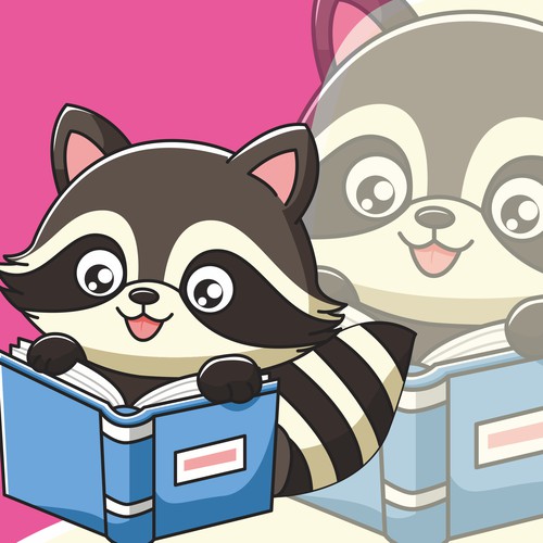 Raccoon cartoon mascot logo