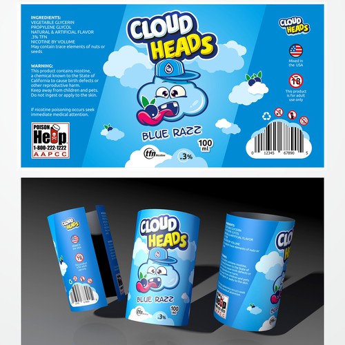 Cloud Heads E-liquid Label