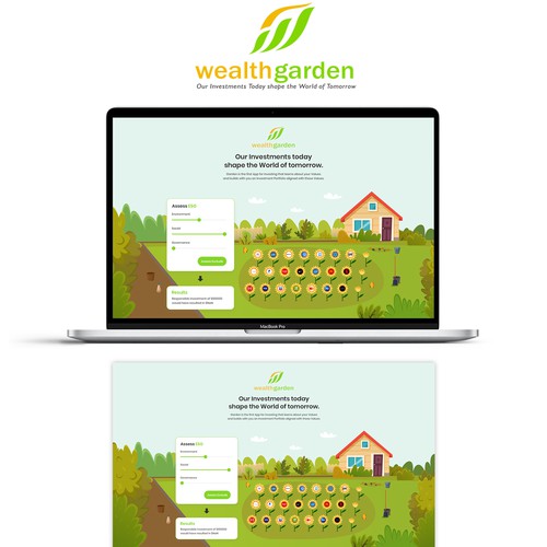 Illustration landing page for Wealth Garden