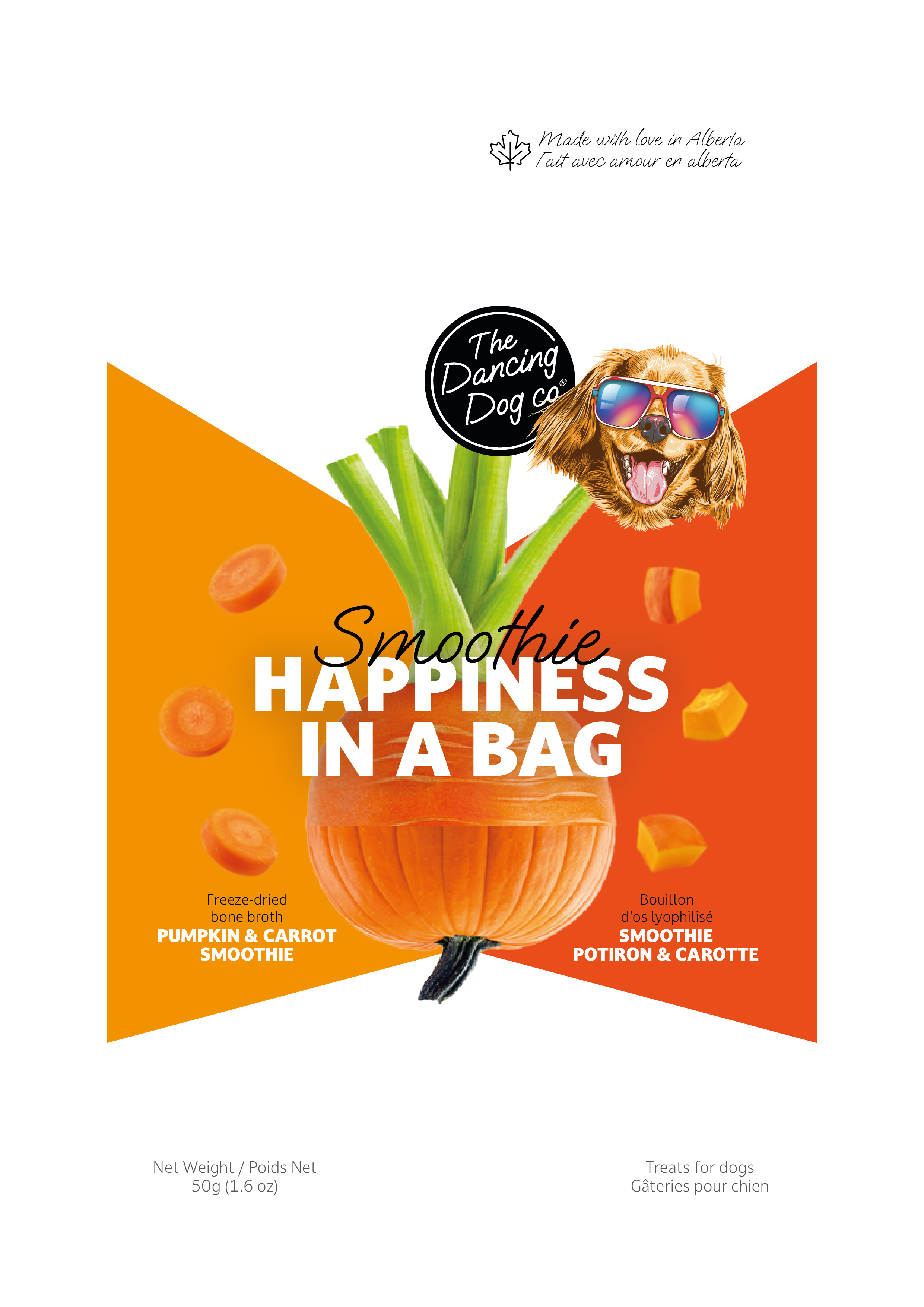 Unique packaging for innovative dog treat 