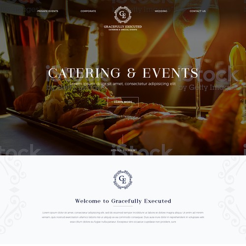 Catering and Special Events Elegant Website Design 