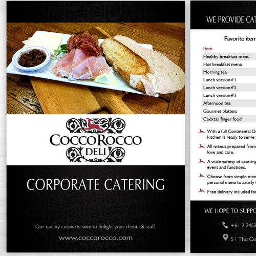 CORPORATE Catering A6 Double Sided Brochure