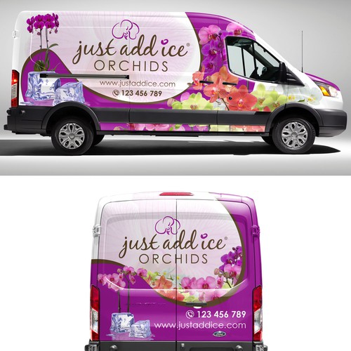 Just Add Ice Orchids Delivery Van Wrap