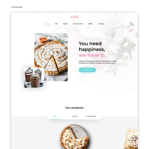 Powerful, user friendly web design for an Online dessert company