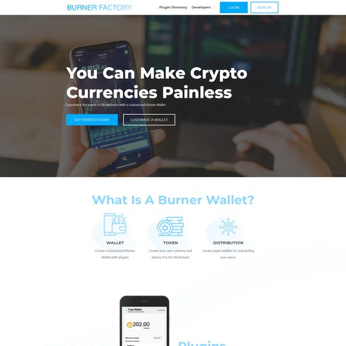 Modern site for cryptocurrency/blockchain project