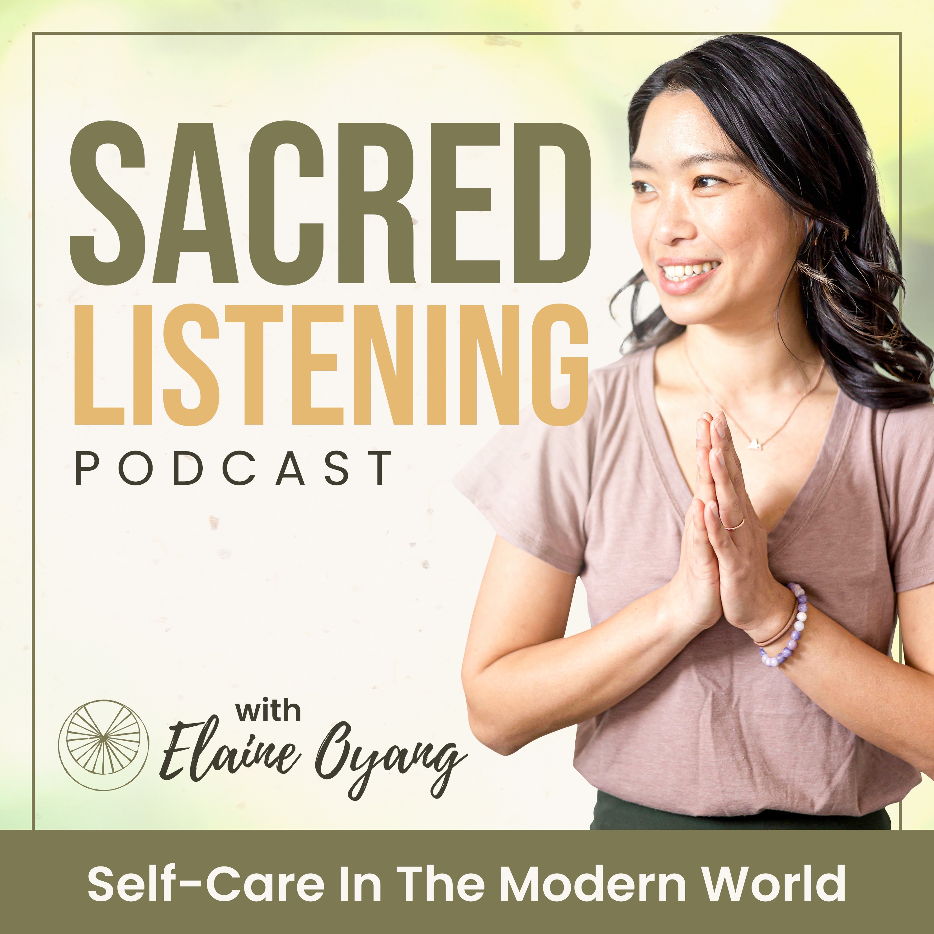 Podcast cover to attract high-stress women in need of grounding, stress relief, and self-care