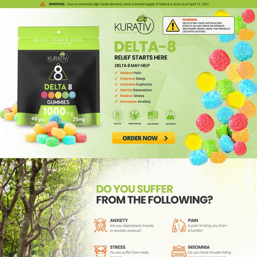 Delta 8 Gummy Landing page