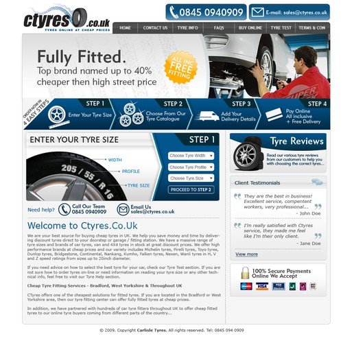 Ctyres.co.uk homepage re-design
