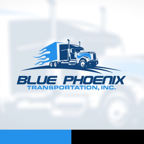 truck logo for blue phoenix