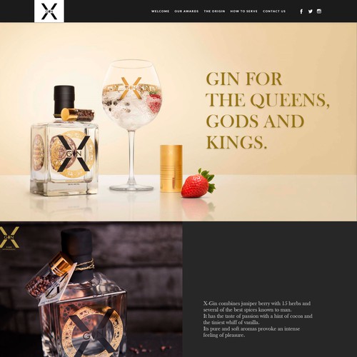 Landing Page for a Gin company