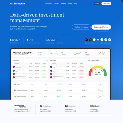 Data-Driven Investment Platform Website Design