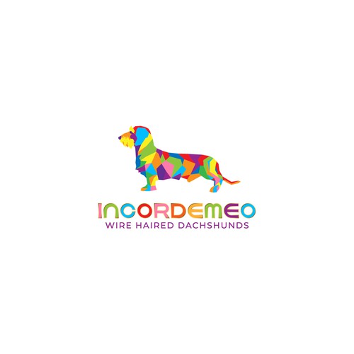 Colorful but sophisticated logo for a dachshund breeders