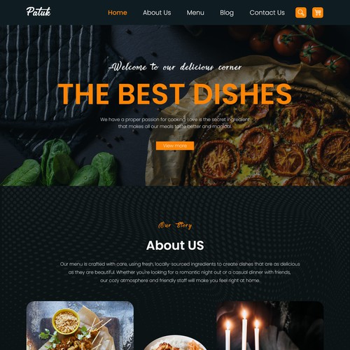 Web UI design of Petuk Restaurant 