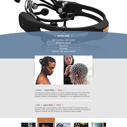 Redesign website for International Award Winning EEG system