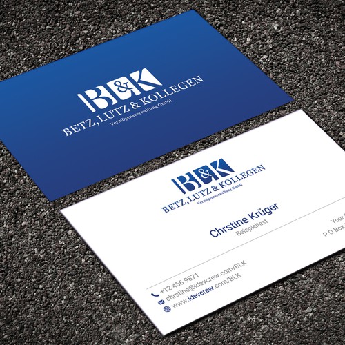 Create a Business Card for a german wealth manager for high networth individuals