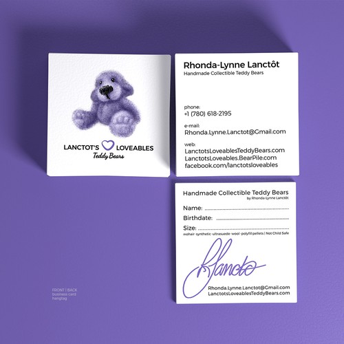 Business card and hangtag design for LLTBear