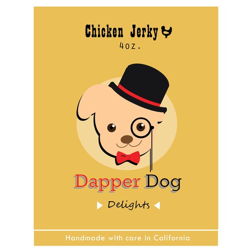 Create a Dapper Dog label for our company product!