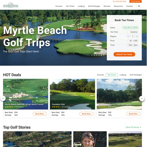 Responsive design for a Destination Golf website