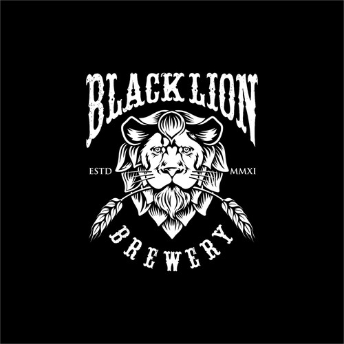 craft beer logo, beer name "BLACK LION"