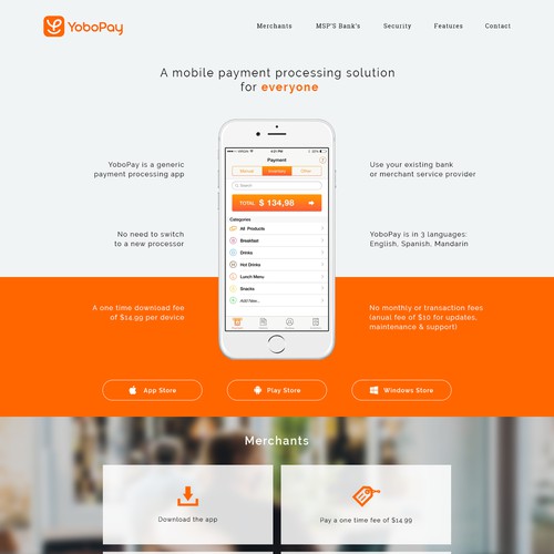 Webdesign for mobile payment app