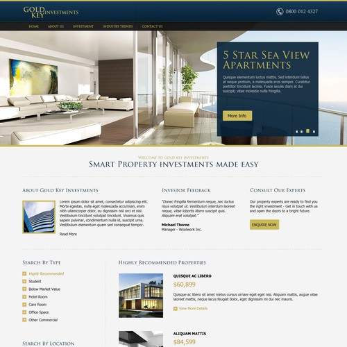 Gold Key Investments needs a new website design