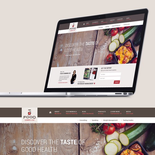 Food Blog Landing Page Design