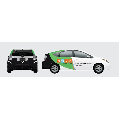 PARTIAL CAR WRAP DESIGN for 2008 Toyota Prius