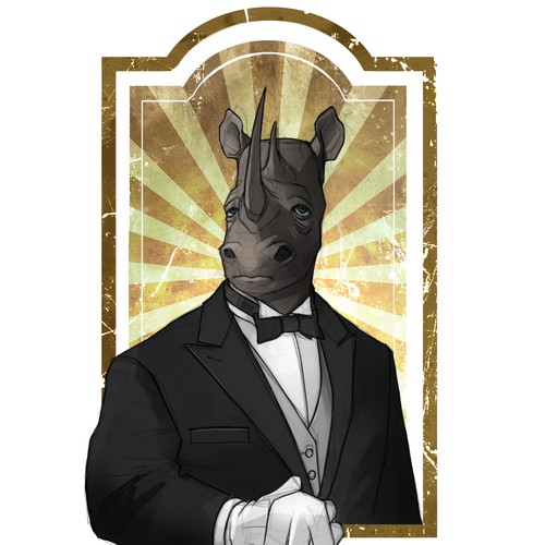 Rhino Butler Illustration