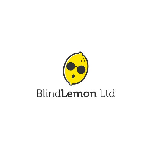 funny logo with a blind lemon