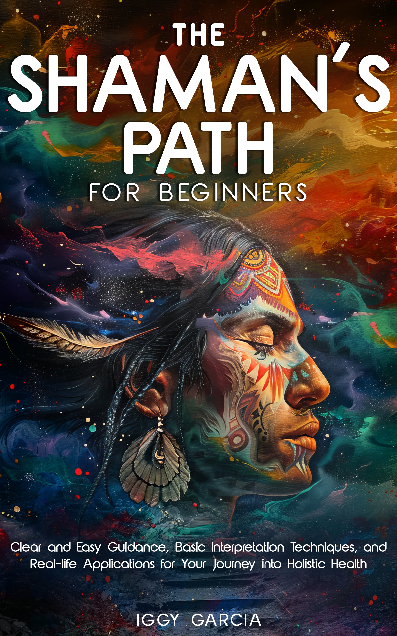 Design a real cool book cover for my new shaman book, a path and neutral looking figure.