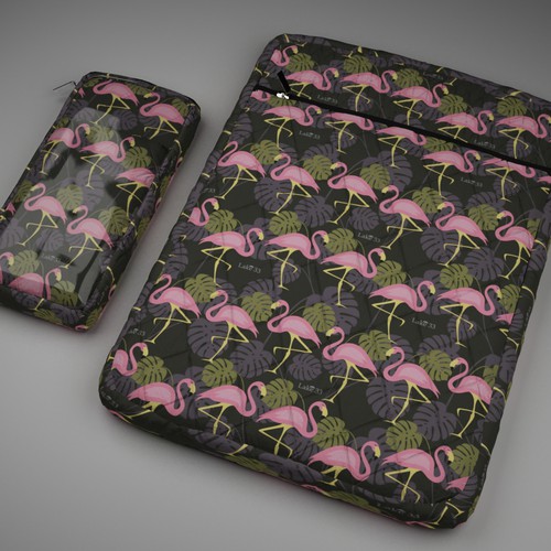 Fabric Pattern Design Easy Concept Textile Modern Flamingo Beach