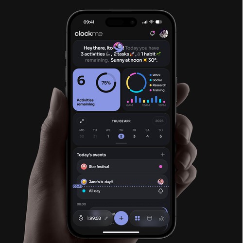 ClockMe – Time Tracking & Calendar App