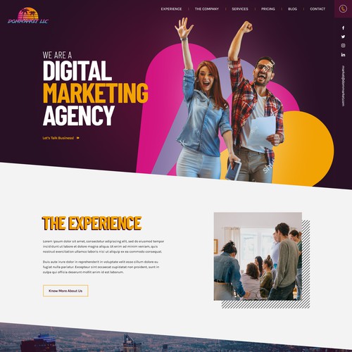 Home page design for Digital Marketing company