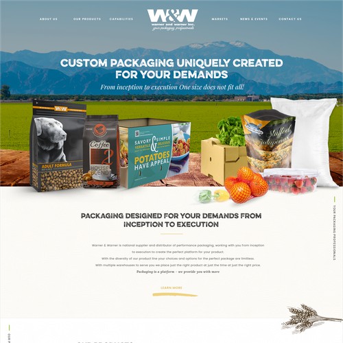 Web Design For a Packaging Company