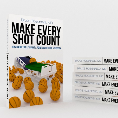 Fresh, dynamic cover for a book that combines Basketball and Surgery