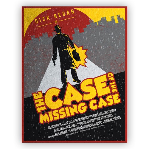 Design a movie poster for the short film "The Case of the Missing Case"