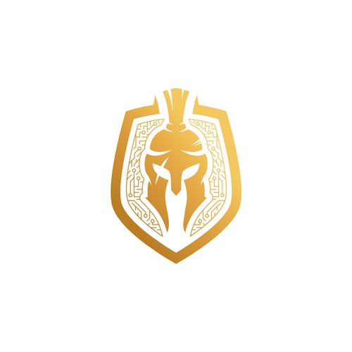 Golden Spartan Helmet Logo